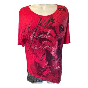 Red Graphic Women's Top